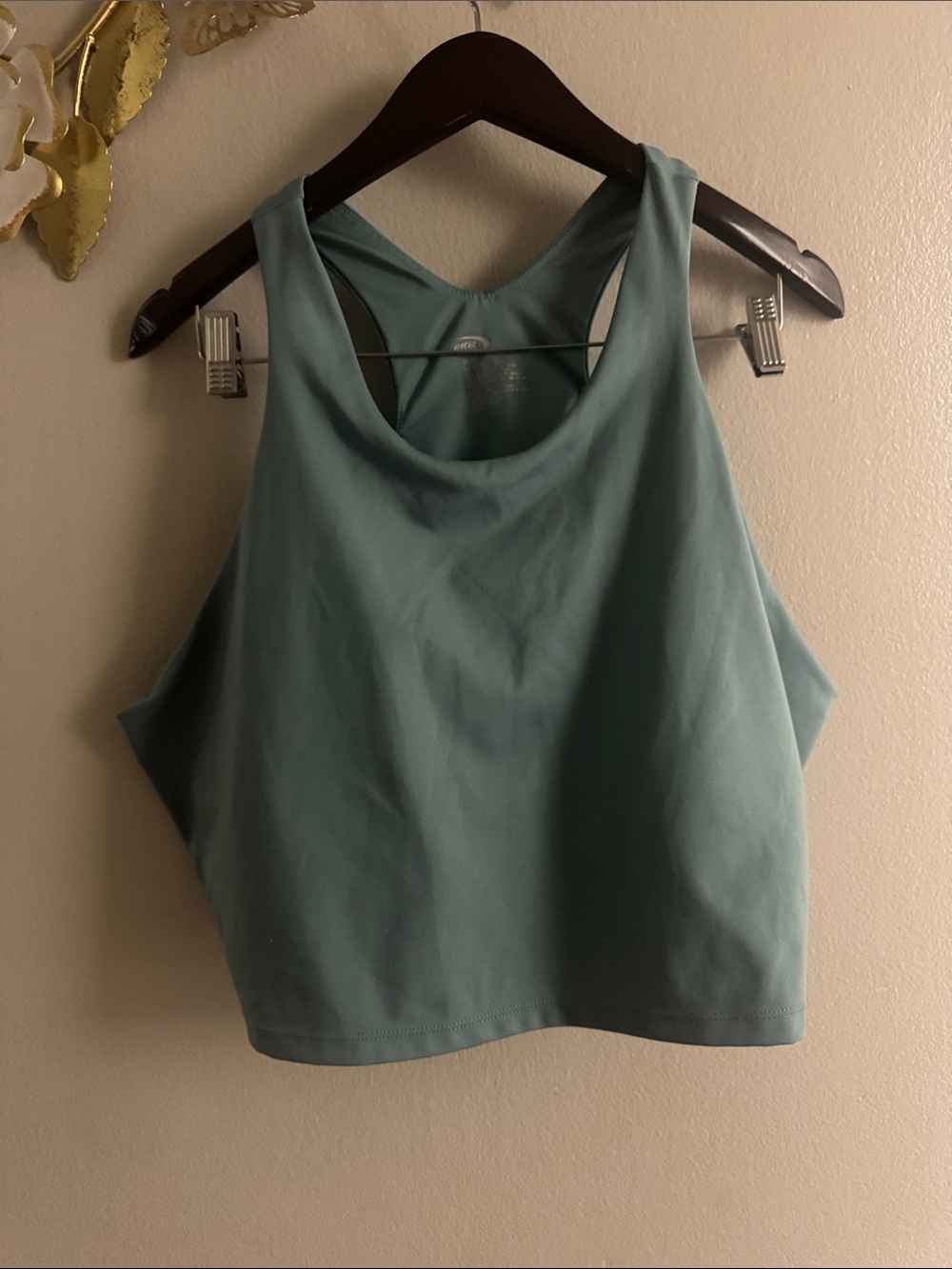 MTA Sport Racerback Crop Tank Top - Teal Green